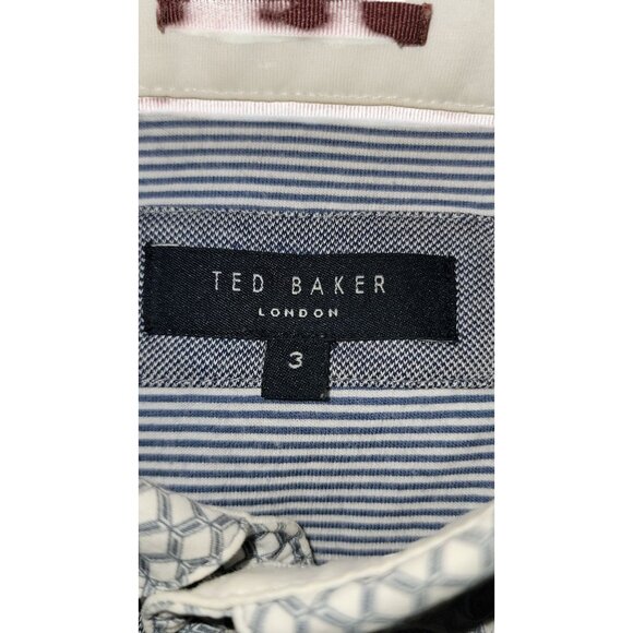Ted Baker Mens Polo Shirt Size 3 Gray Short Sleeve - Picture 3 of 7